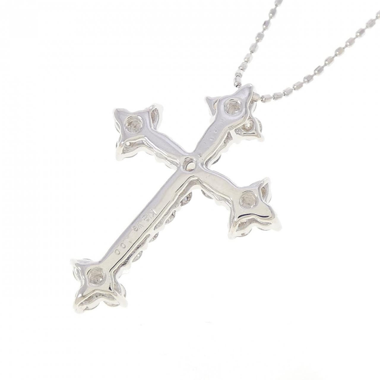 K18WG クロス ダイヤモンド ネックレス 1.00CT