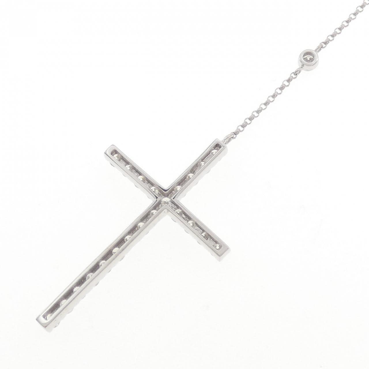 K18WG クロス ダイヤモンド ネックレス 2.00CT