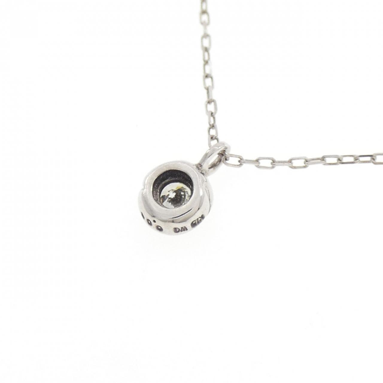 K10WG ソリティア ダイヤモンド ネックレス 0.08CT