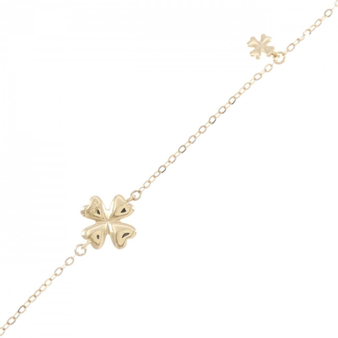 750YG クローバー ダイヤモンド ブレスレット 0.03CT