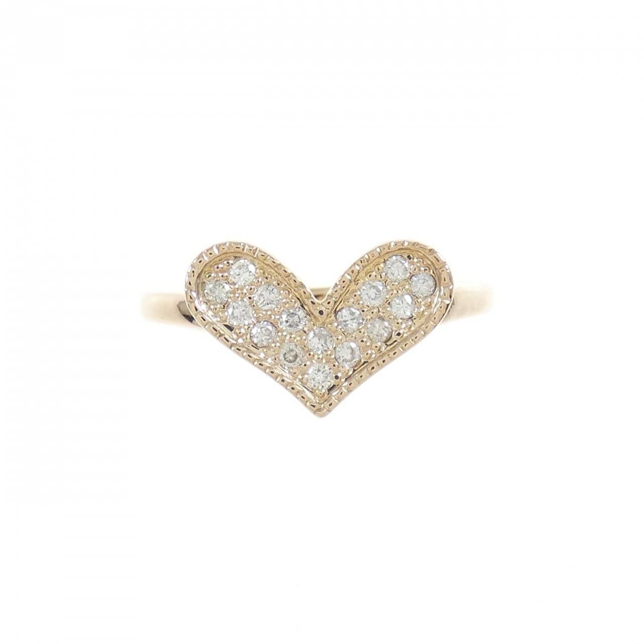 K18PG heart Diamond ring 0.16CT