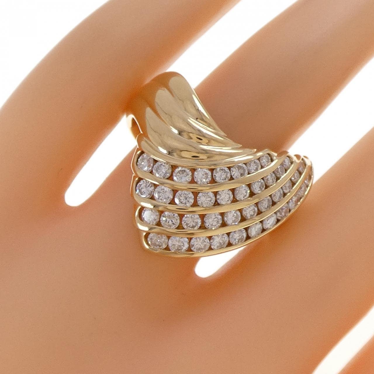 K18YG ダイヤモンド リング 1.34CT