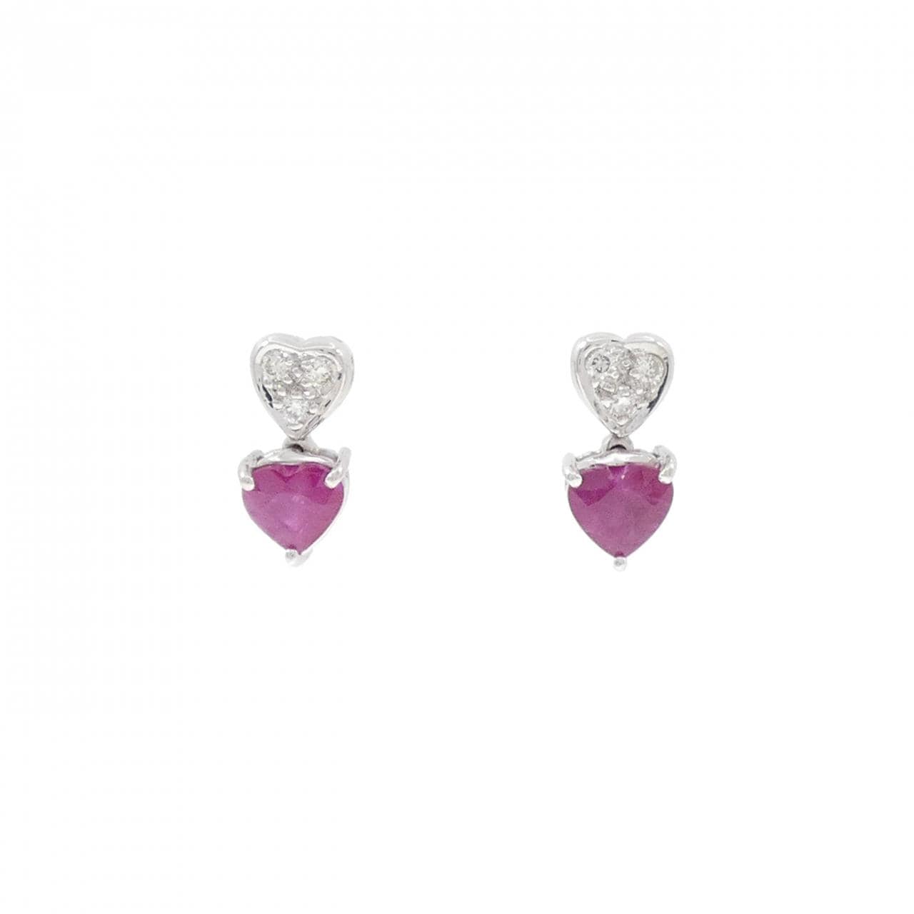 K18WG紅寶石耳釘1.00CT