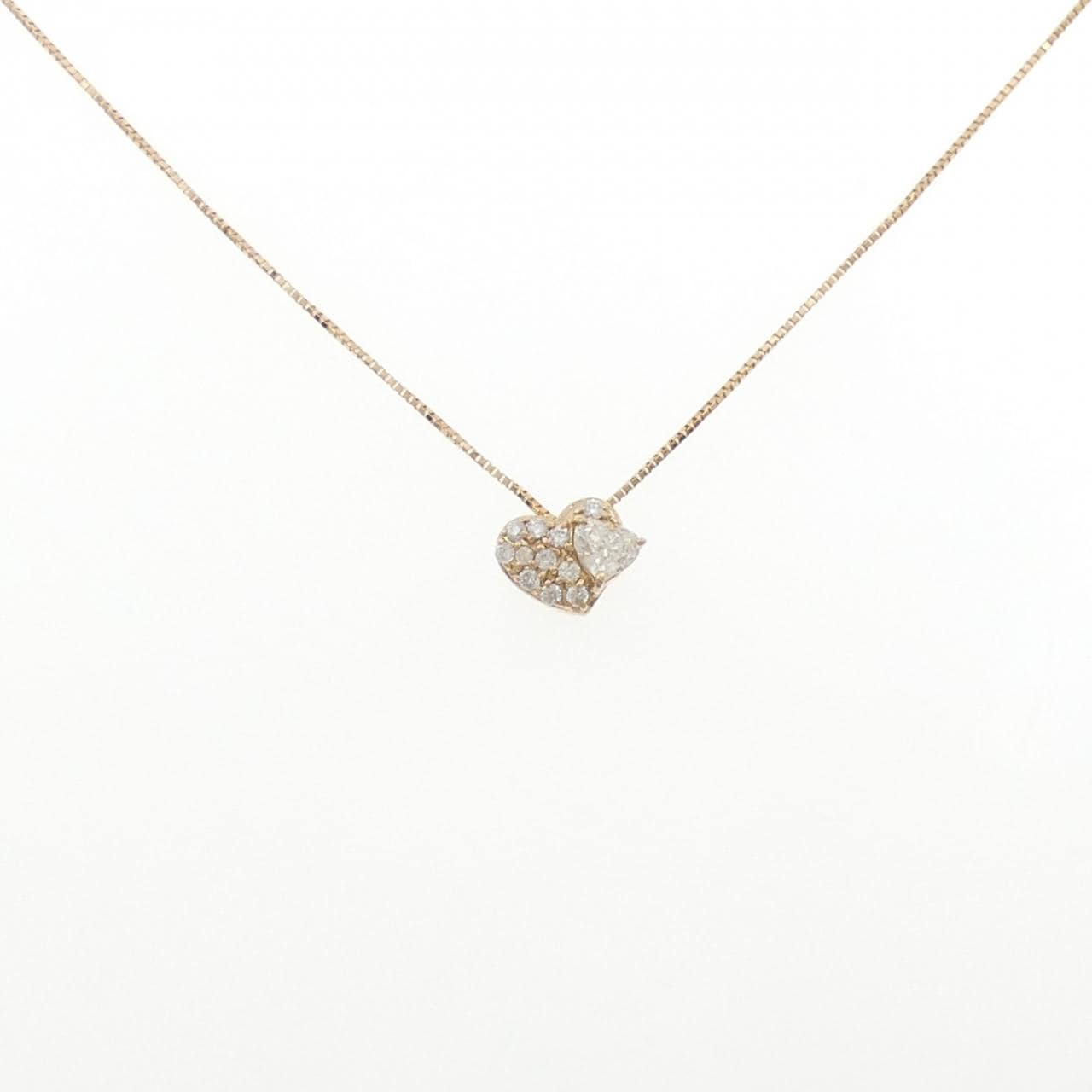 K18PG ハート ダイヤモンド ネックレス 0.307CT