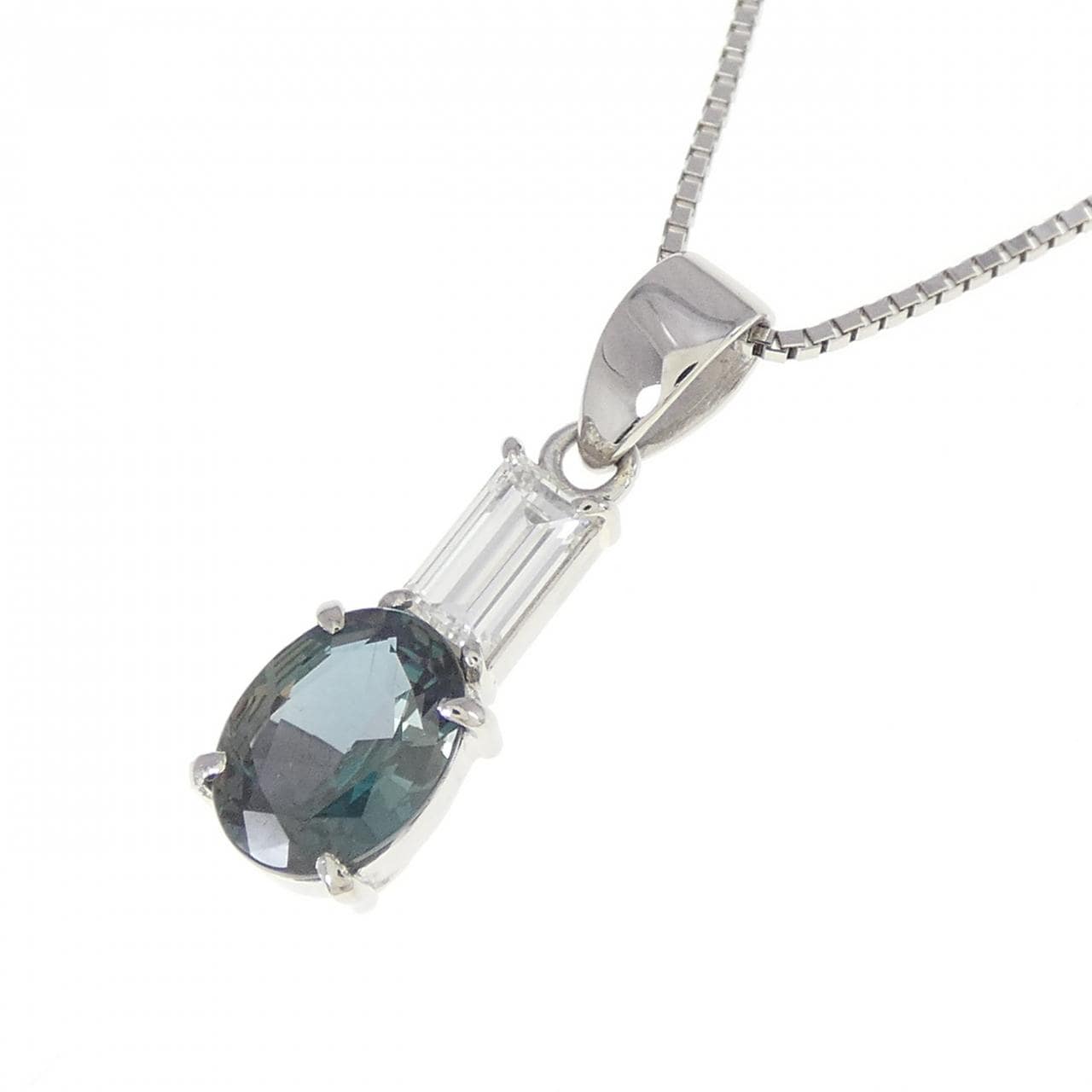 PT900/PT850 アレキサンドライト ネックレス 0.69CT ブラジル産