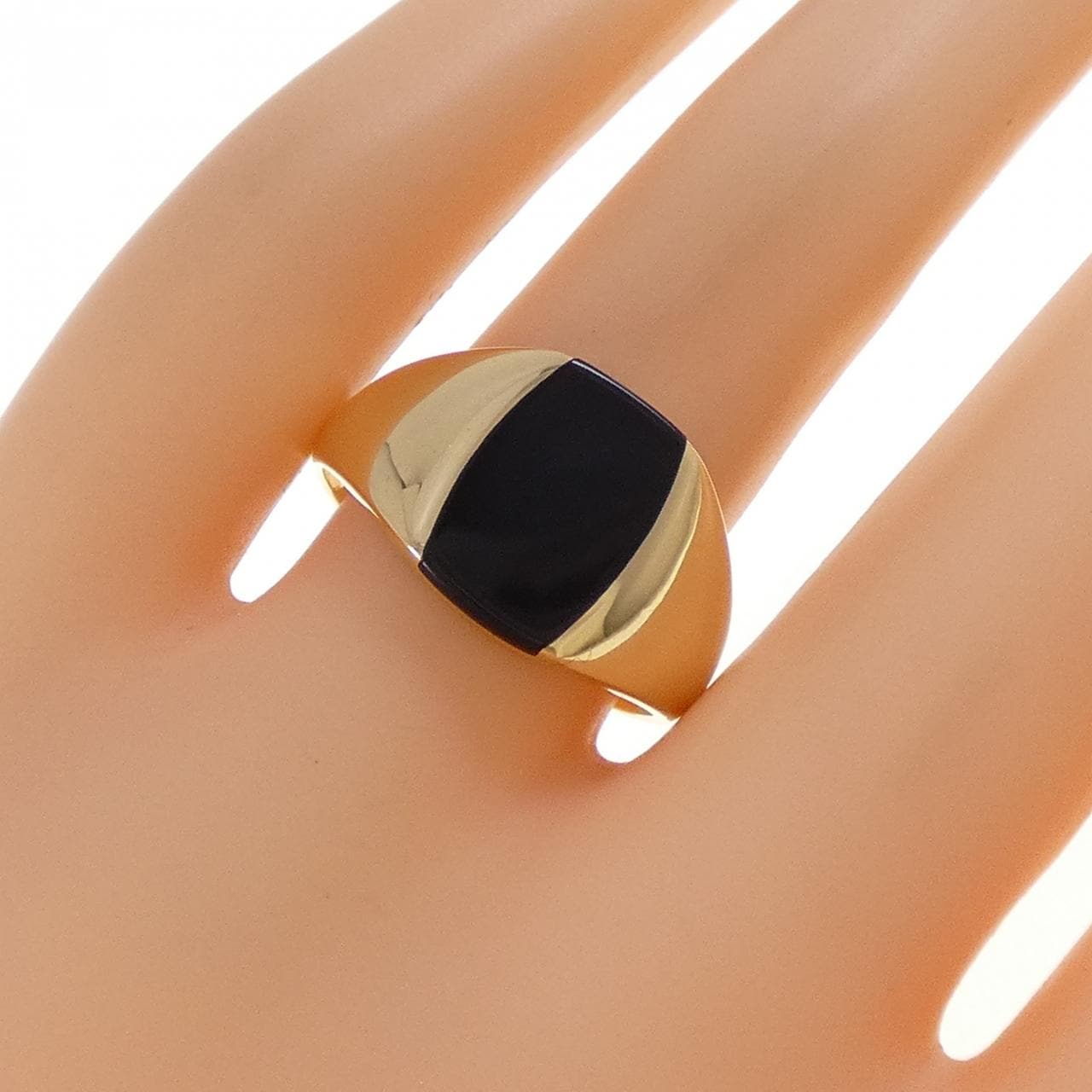 【新品】K18YG オニキス リング