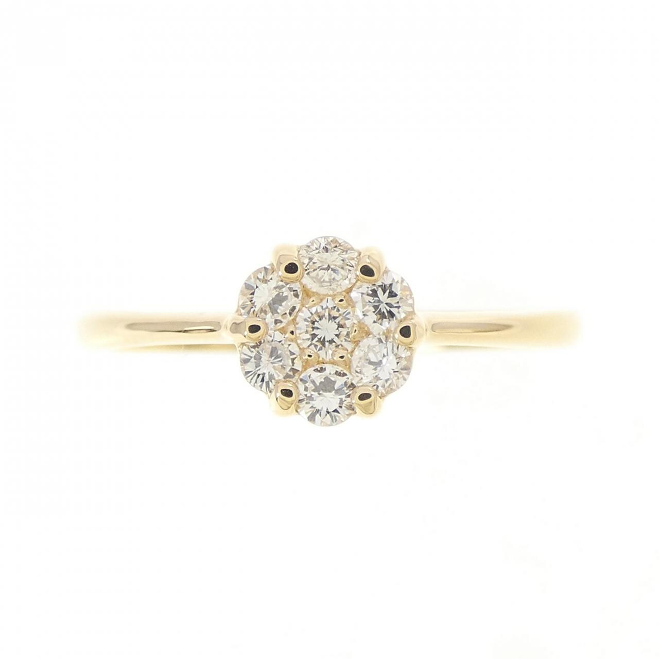 【リメイク】K18YG フラワー ダイヤモンド リング 0.20CT