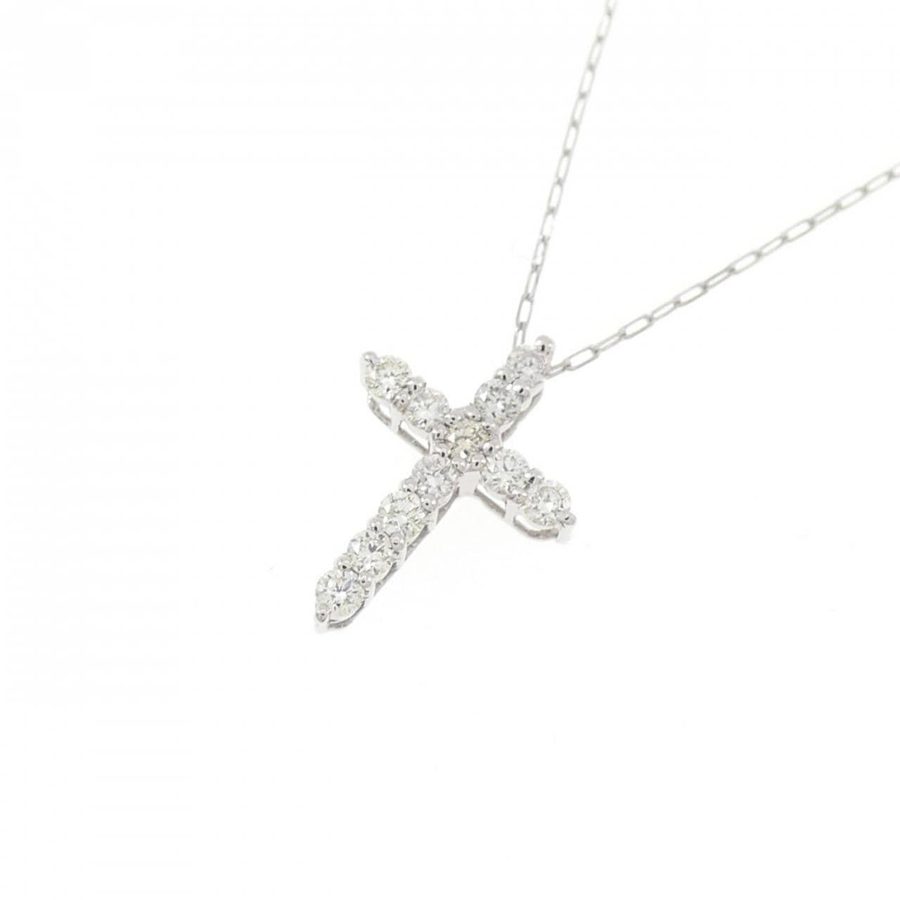 [BRAND NEW] PT900 Cross Diamond Necklace 0.10CT