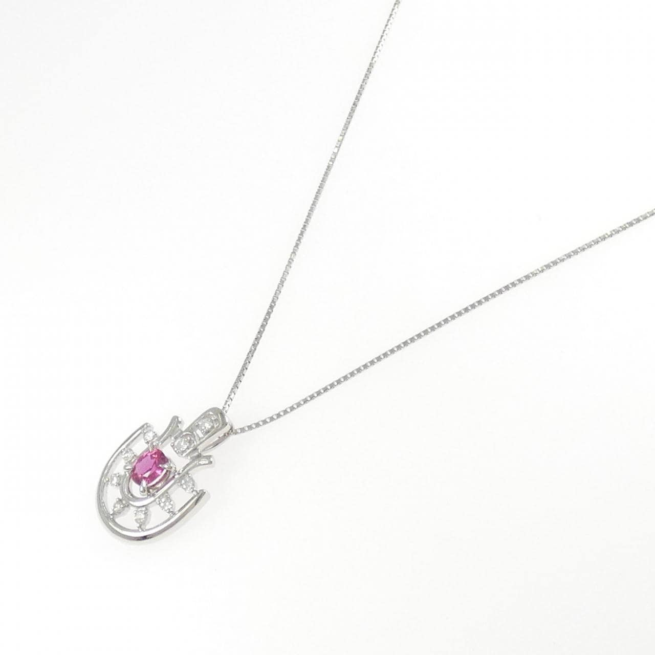 PT900/PT850 ルビー ネックレス 0.41CT