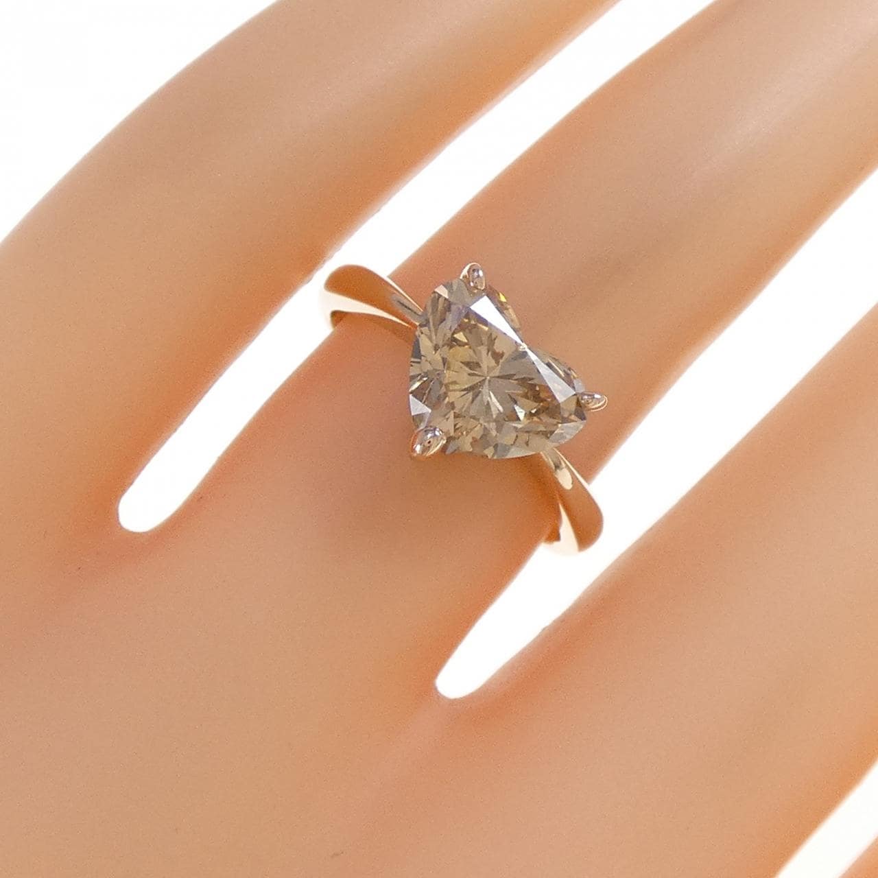 K18PG Heart Diamond Ring 2.001CT
