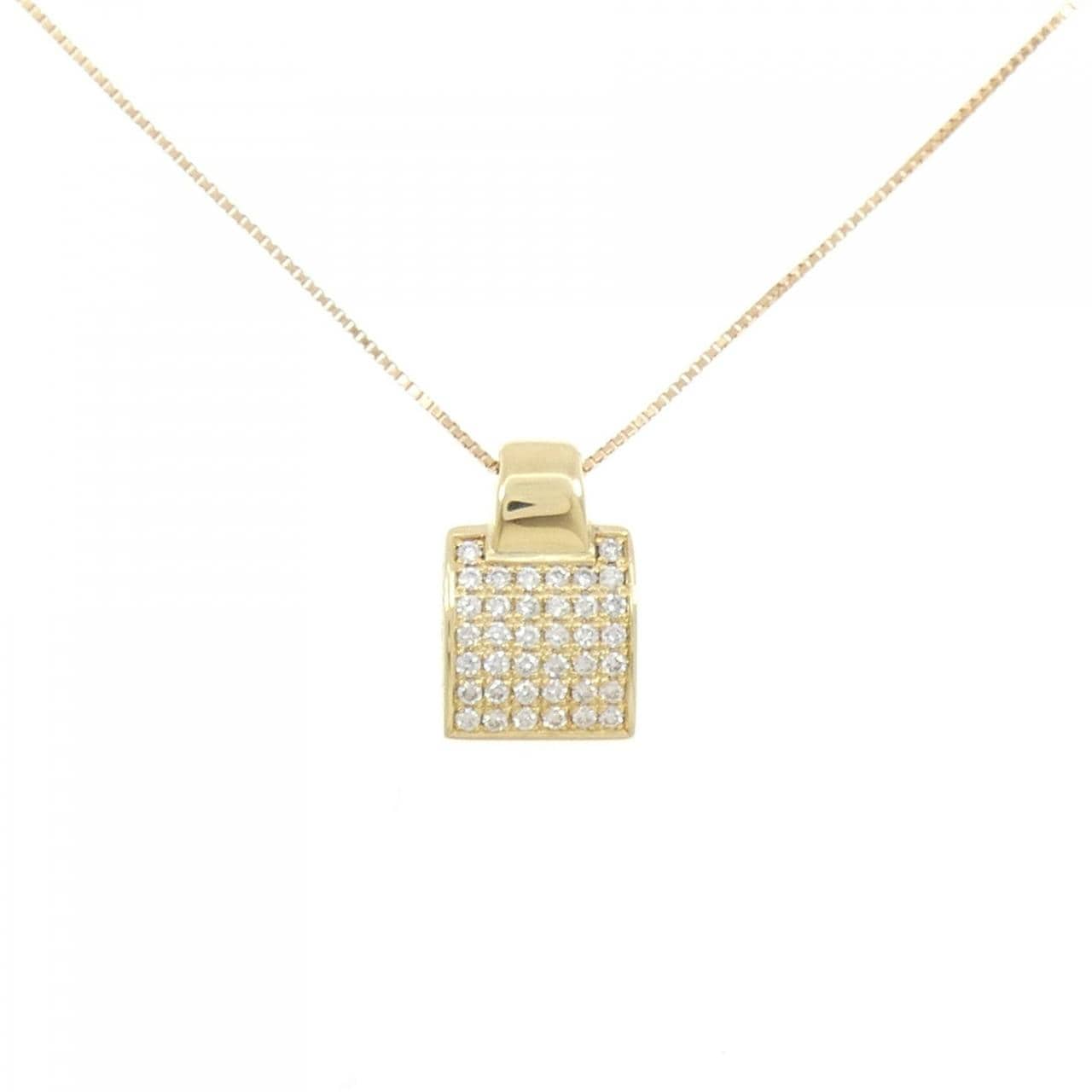 K18YG パヴェ ダイヤモンド ネックレス 0.65CT