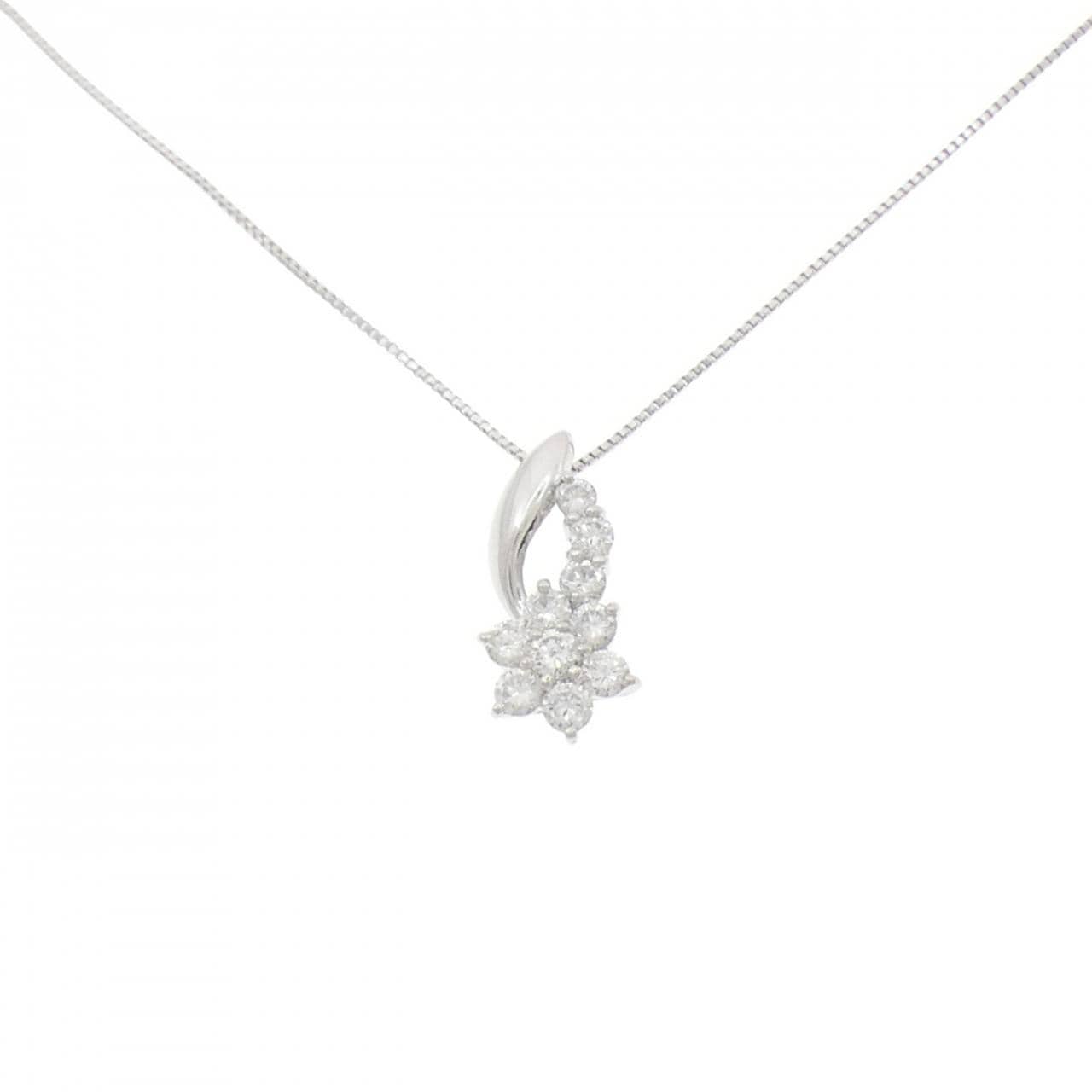 PT900 フラワー ダイヤモンド ネックレス 0.54CT