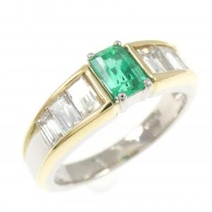 PT900/K18YG エメラルド リング 0.45CT
