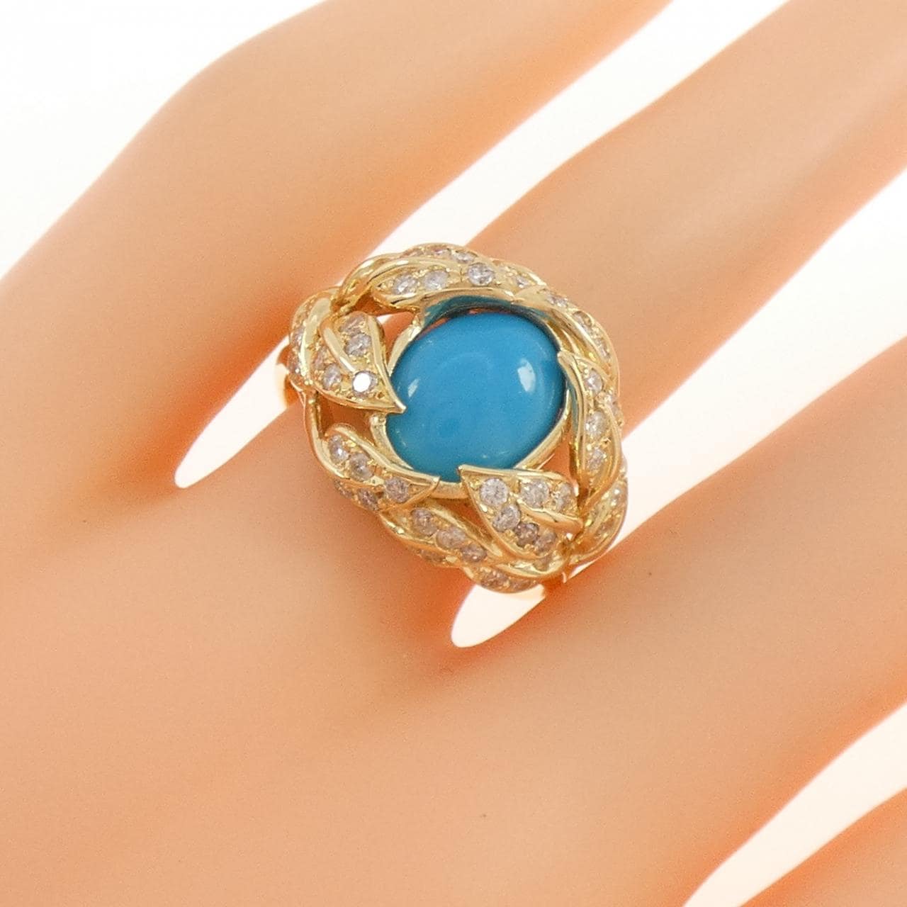 K18YG ターコイズ リング 2.14CT