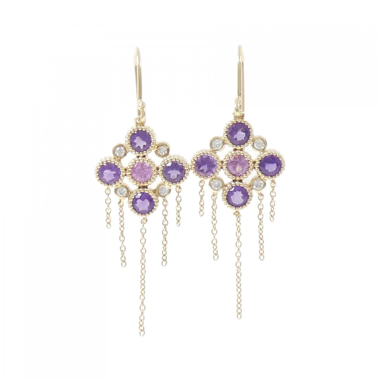 K10YG colored stone earrings