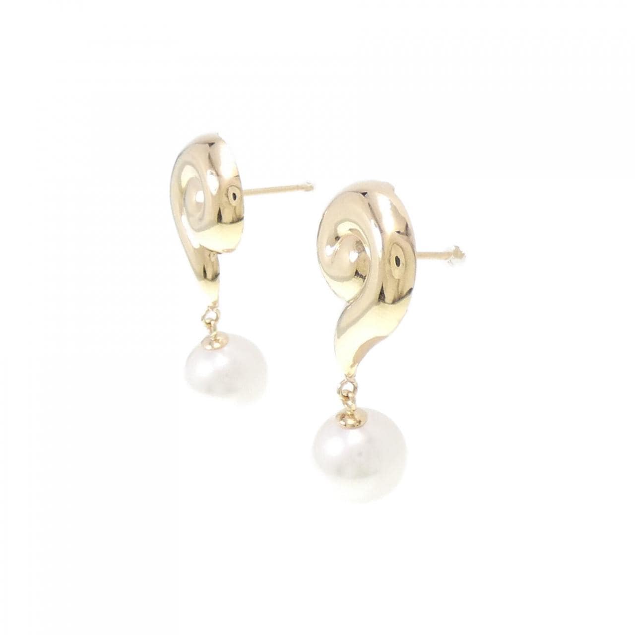 K18YG Akoya pearl earrings 7.6mm