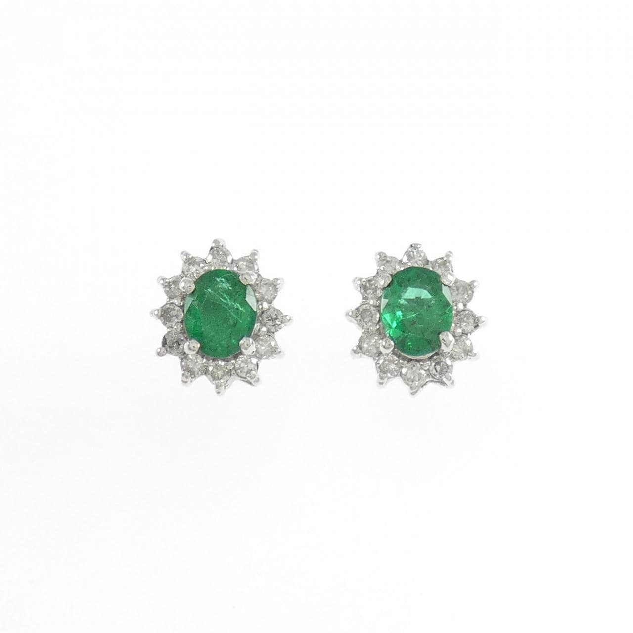 PT850/PT900祖母綠耳釘0.76CT