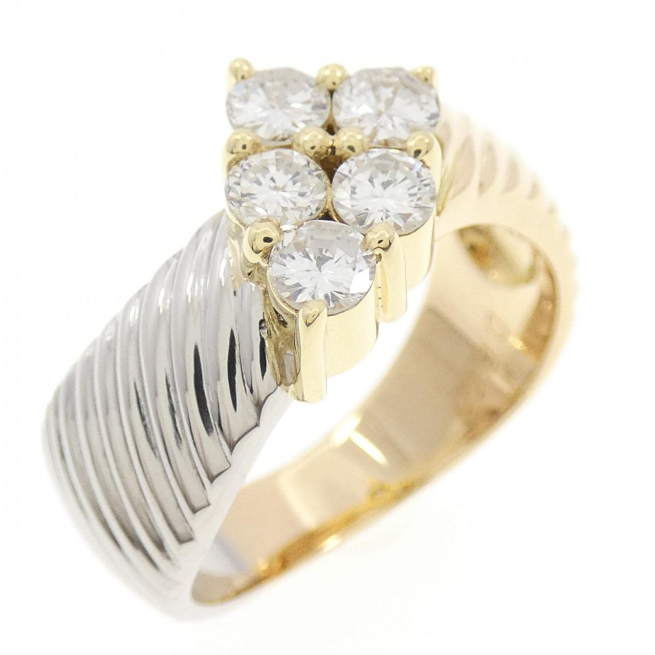 K18YG/PT900 ダイヤモンド リング 0.60CT