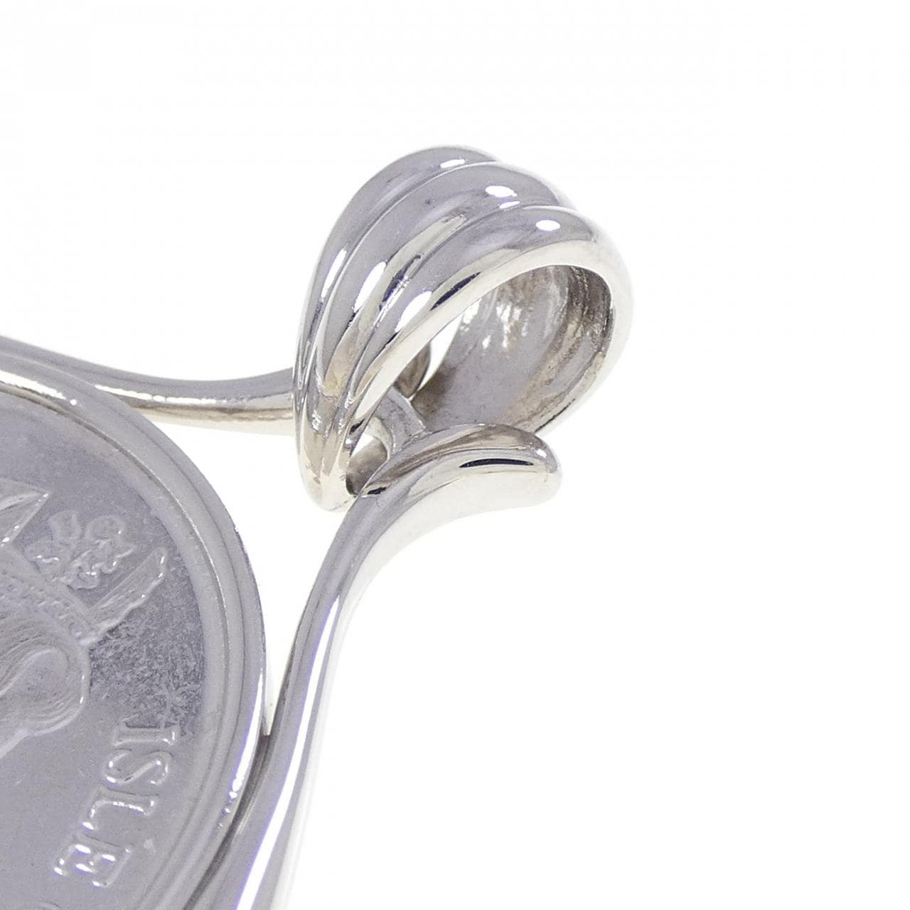 PT850(枠) ダイヤモンド コイン ペンダント 0.12CT