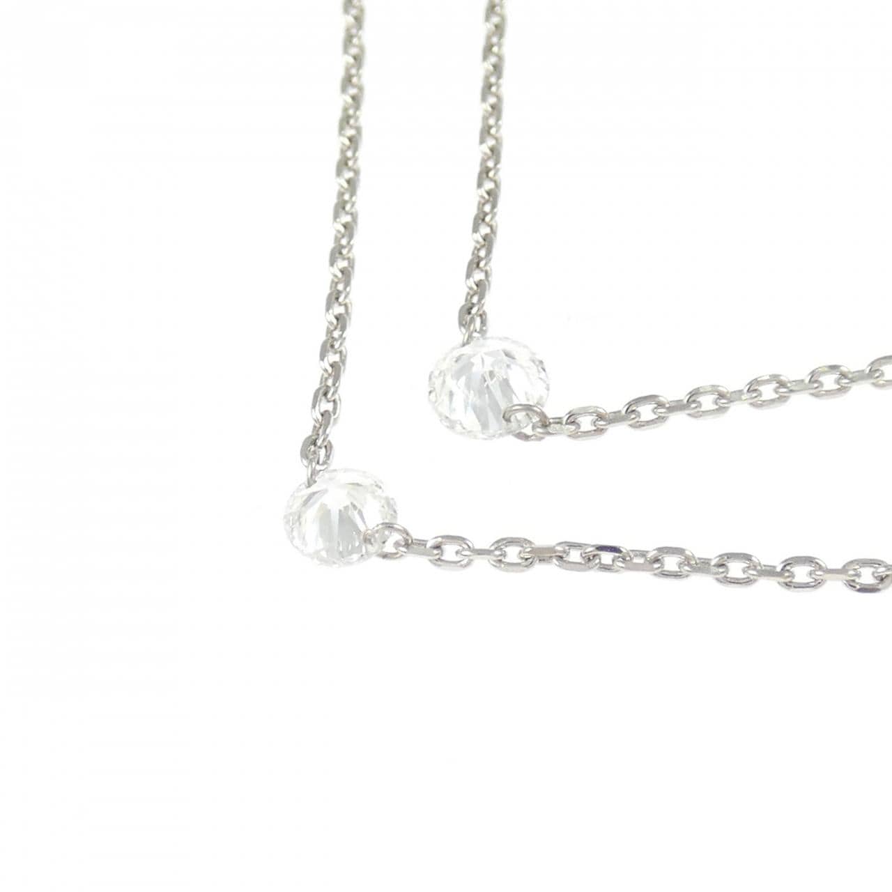 K18WG ダイヤモンド ネックレス 2.00CT