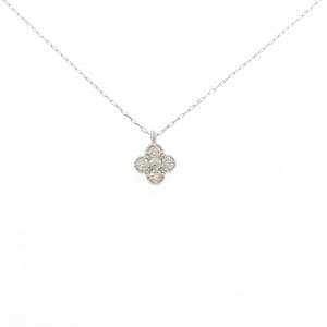 PT900/PT850 フラワー ダイヤモンド ネックレス 0.10CT