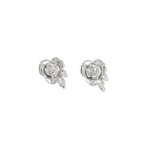 K18WG ローズ ダイヤモンド ピアス 0.02CT