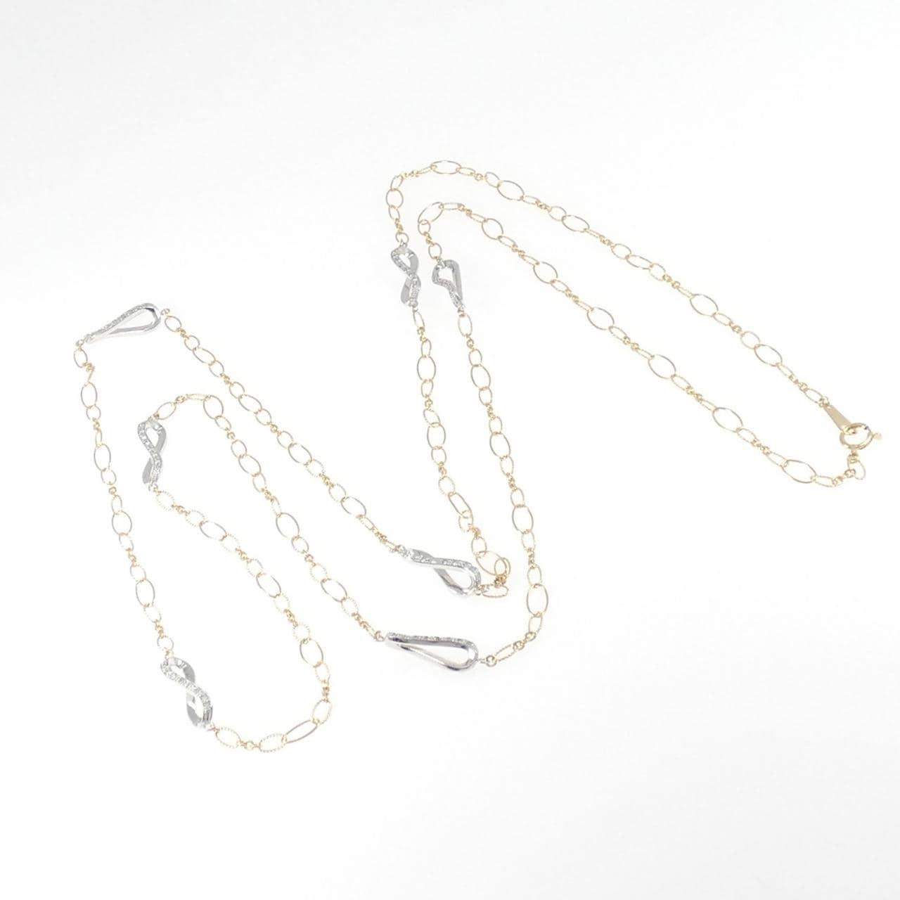 K18YG/K18WG ダイヤモンド ネックレス 0.87CT