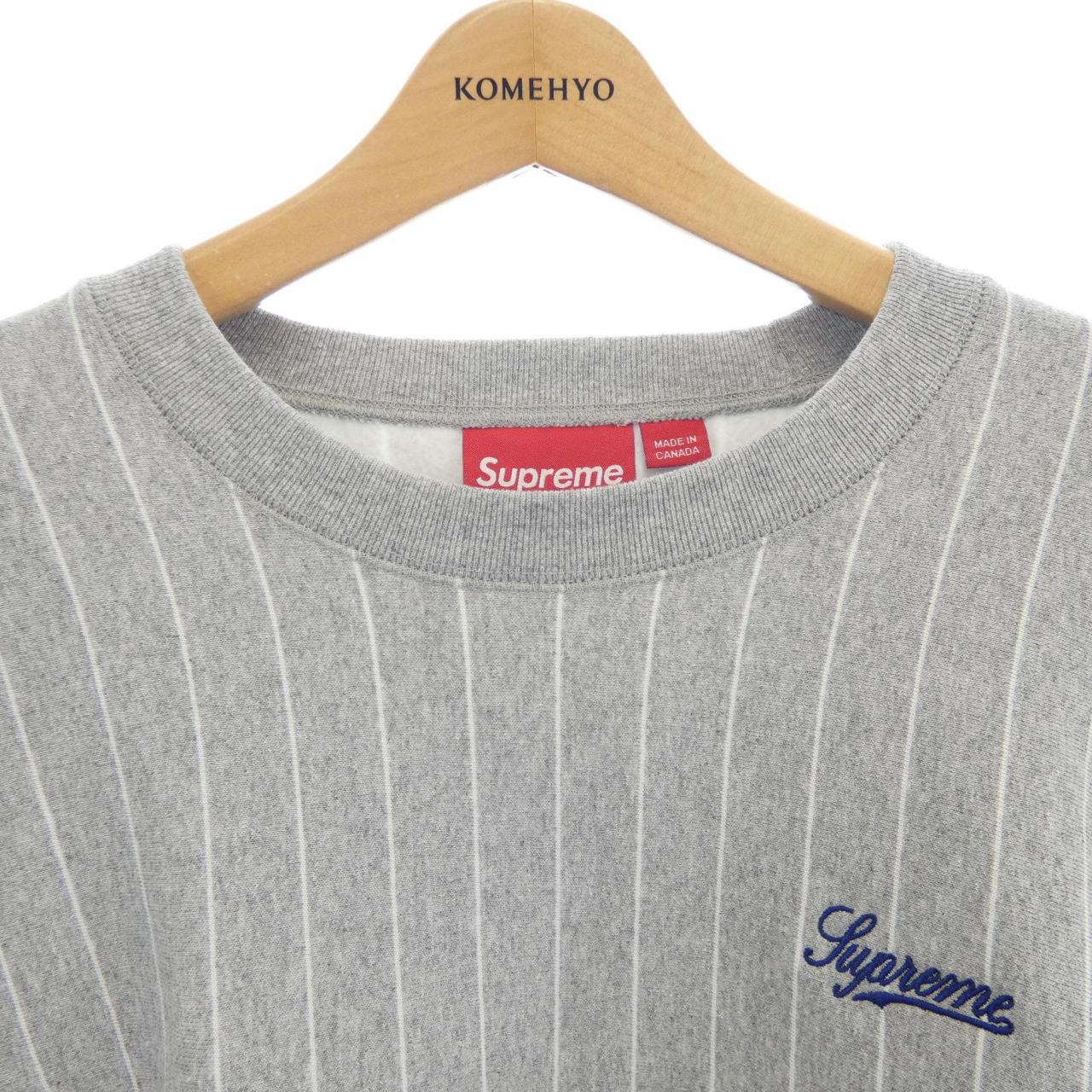 シュプリーム SUPREME PINSTRIPE CREWNECK スウェット