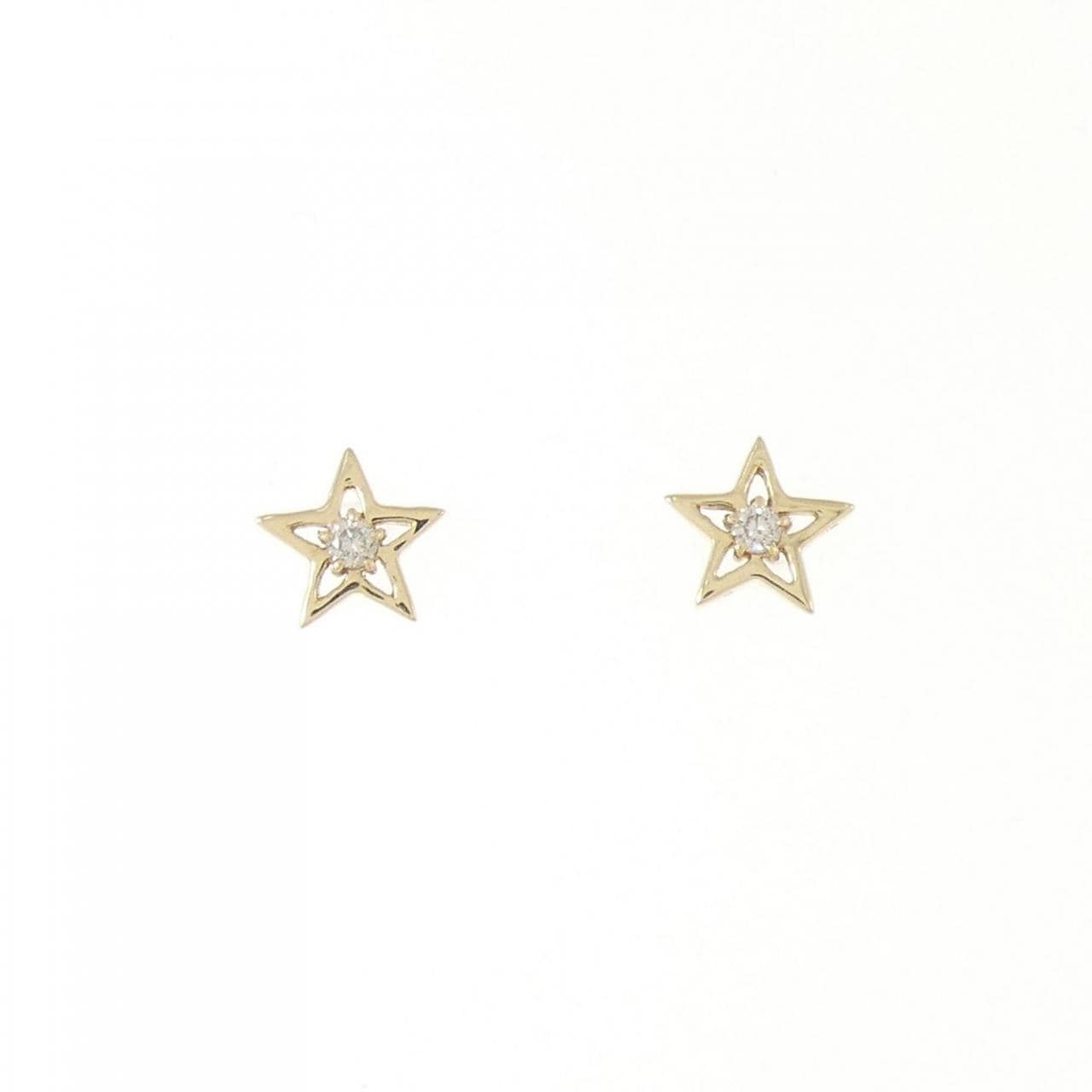 K10YG Star Diamond Earrings