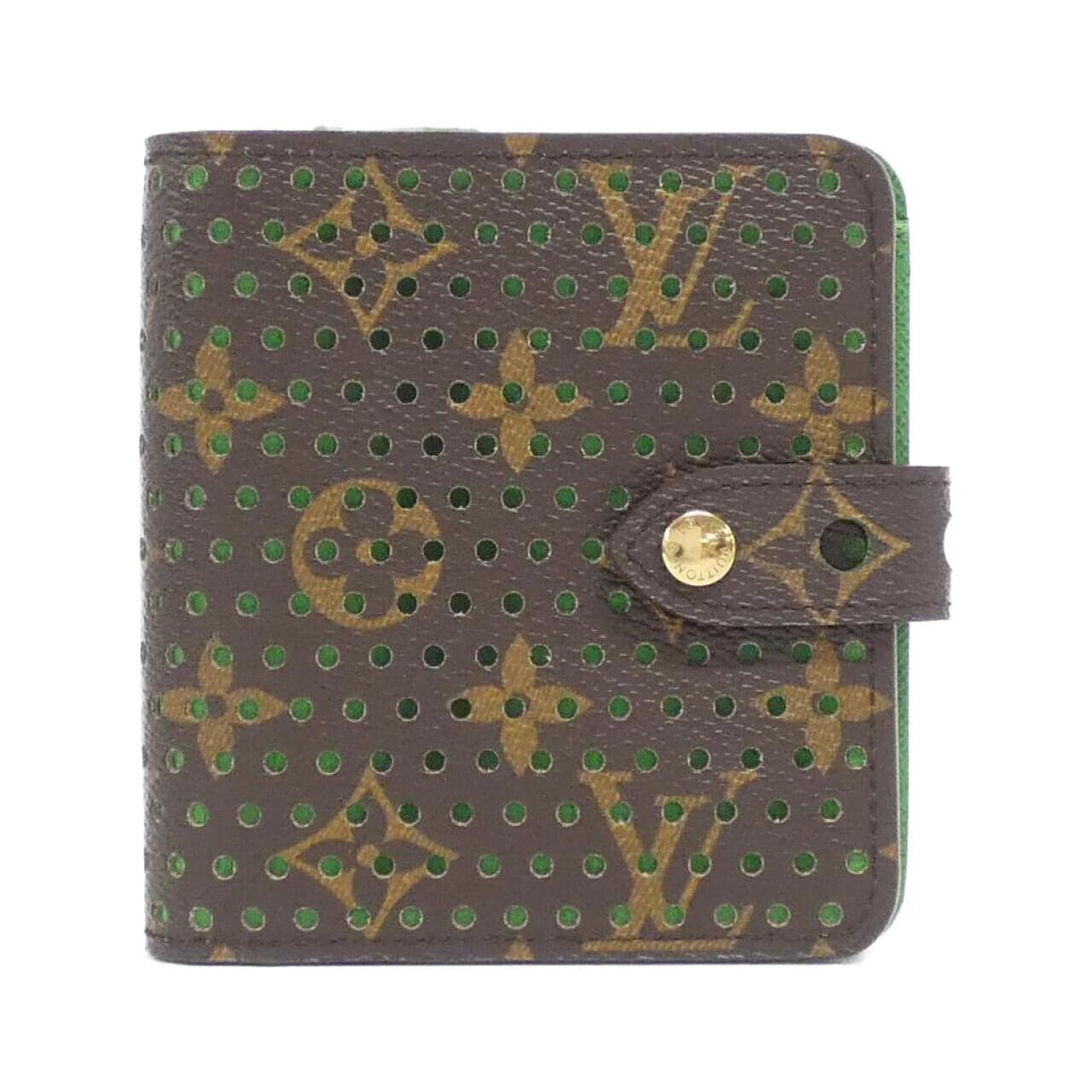 LOUIS VUITTON Monogram Perfo短款拉鍊皮夾 M95218