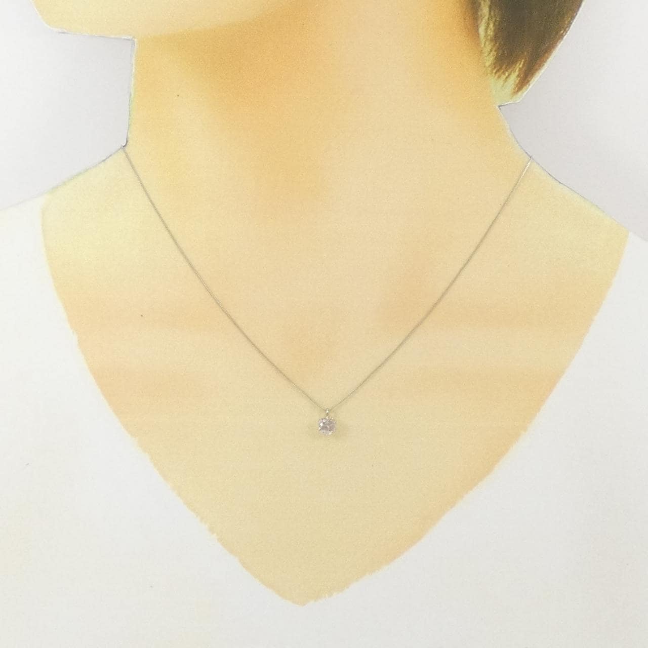 PT900/PT850 ソリティア ダイヤモンド ネックレス 0.58CT