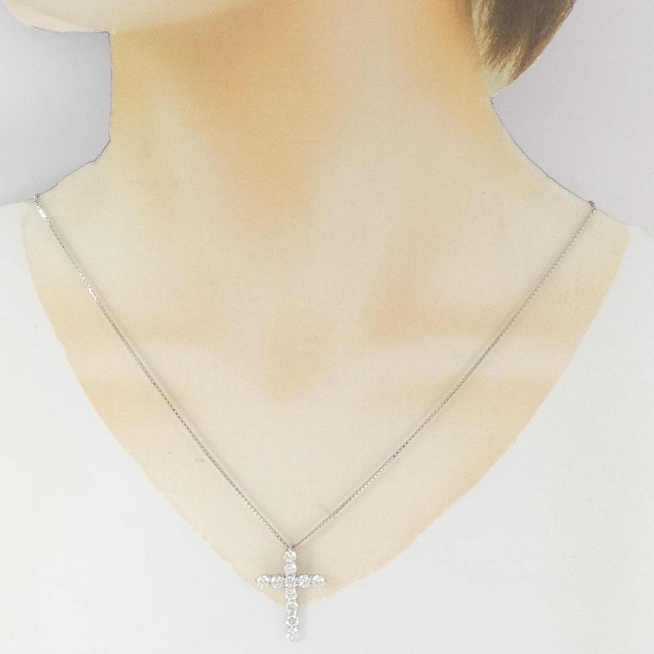 PT900/PT850 クロス ダイヤモンド ネックレス 2.16CT