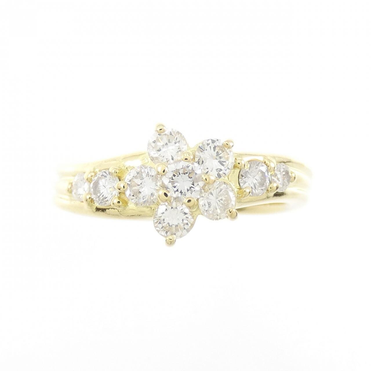 K18YG flower Diamond ring 0.51CT