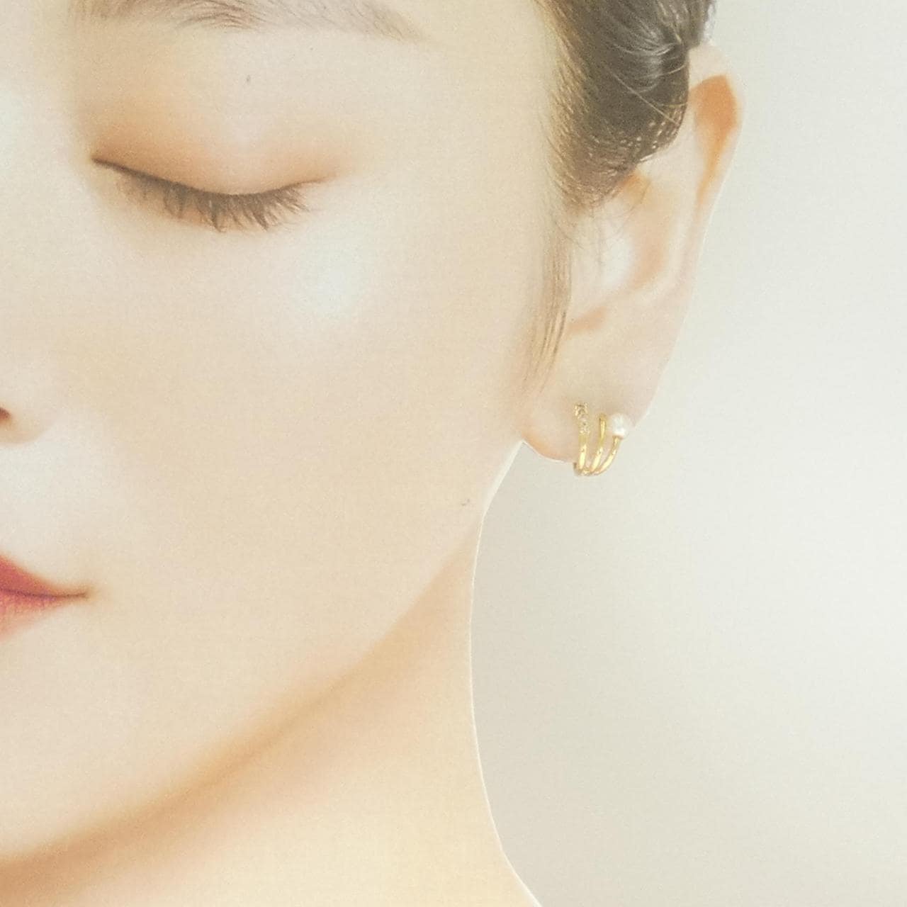 K18YG 淡水パール ピアス 4.3mm