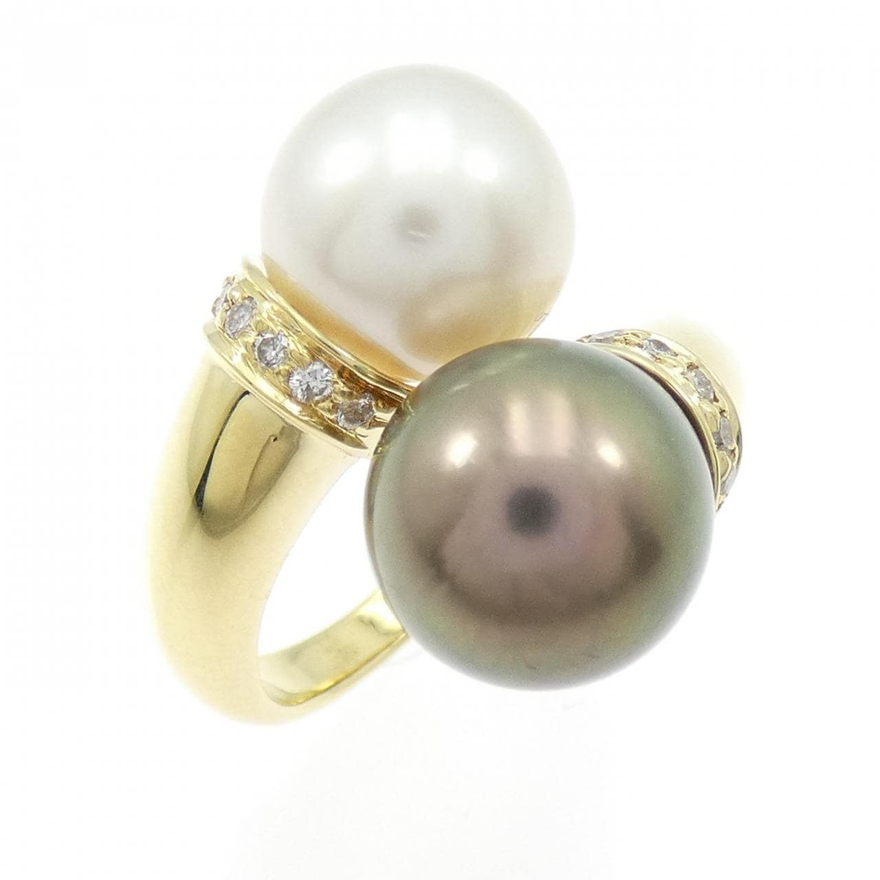 18KYG パール リング