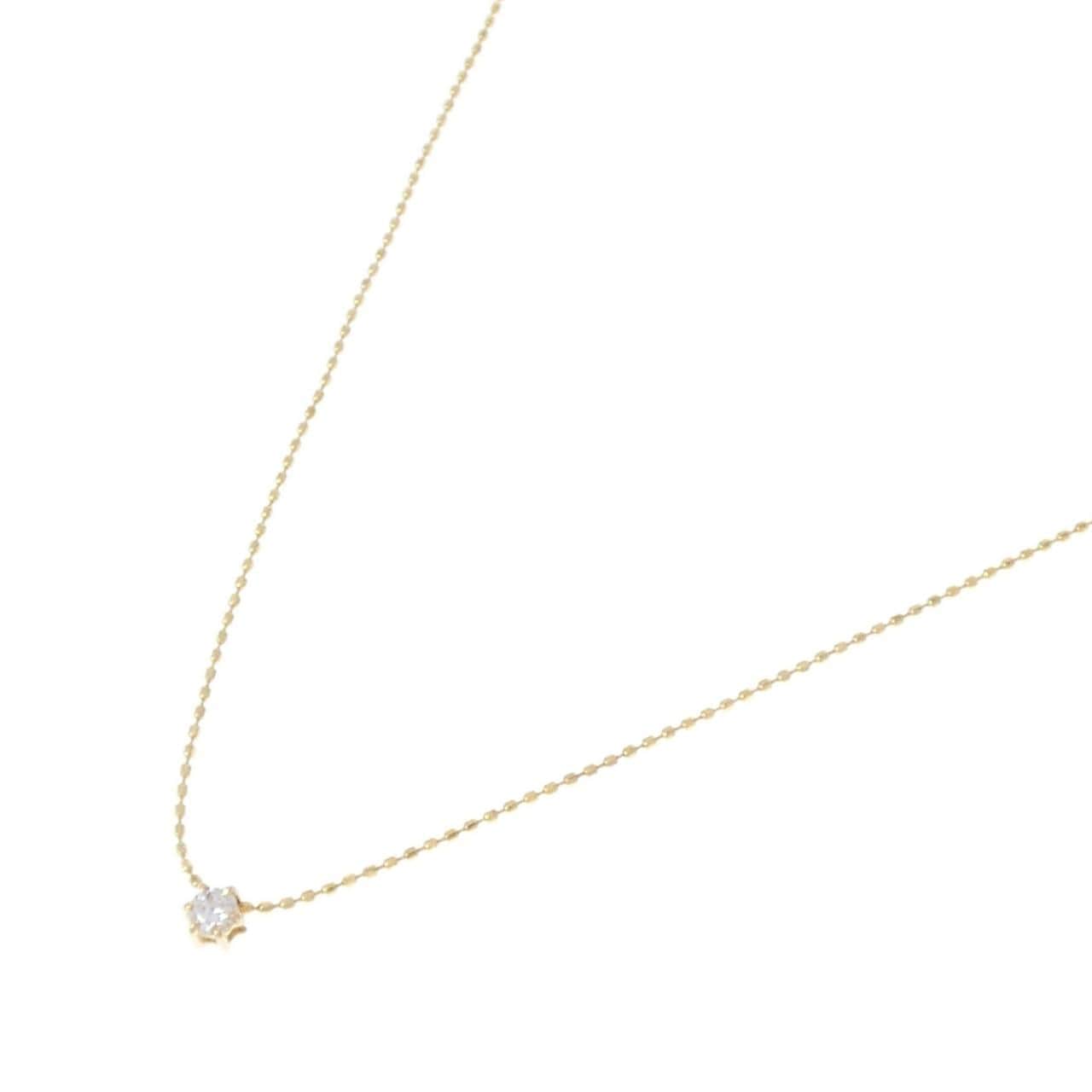 K18YG ソリティア ダイヤモンド ネックレス 0.09CT