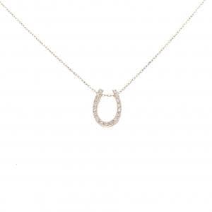 K18PG ホースシュー ダイヤモンド ネックレス 0.10CT