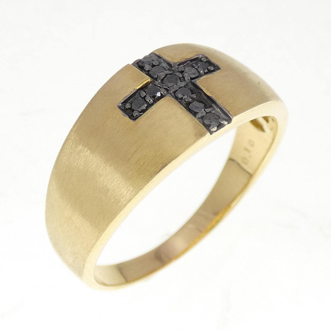 K18YG cross Diamond ring 0.10CT