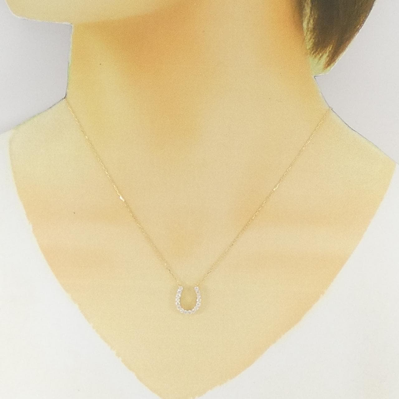 K18YG ホースシュー ダイヤモンド ネックレス 0.30CT