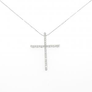 K18WG クロス ダイヤモンド ネックレス 0.60CT
