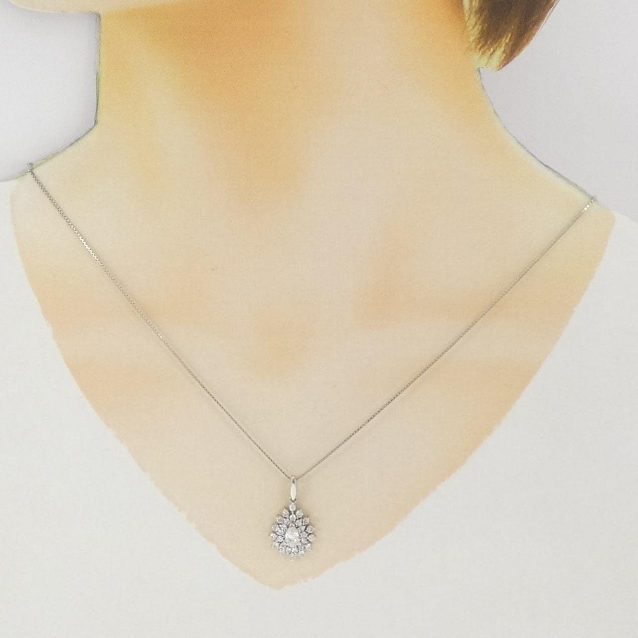 PT900/PT850 ダイヤモンド ネックレス 0.42CT