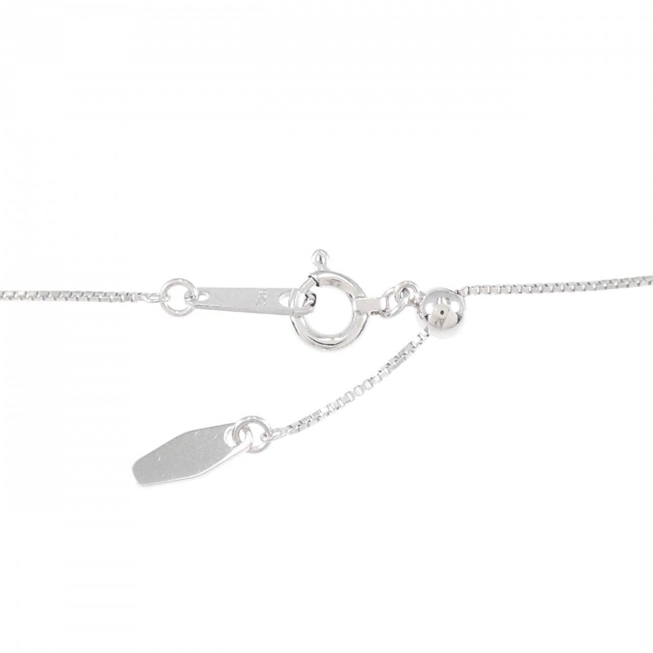 K18WG/K10WG フラワー ダイヤモンド ネックレス 0.20CT