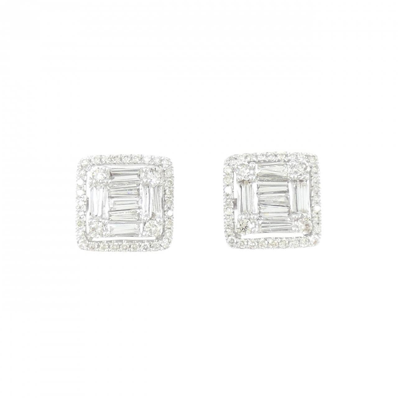 K18WG ダイヤモンド ピアス 1.00CT