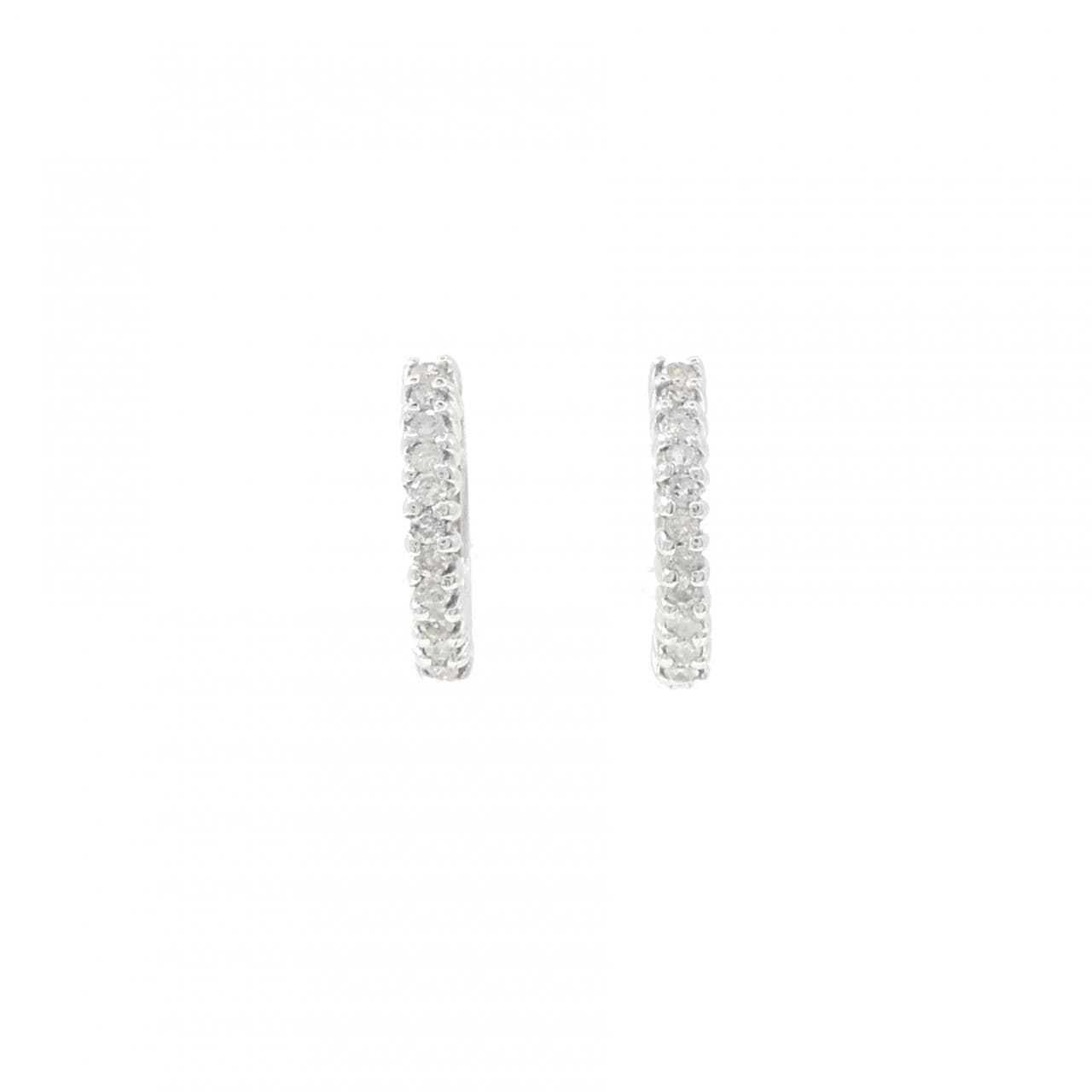 K14WG ダイヤモンド フープ ピアス 0.20CT