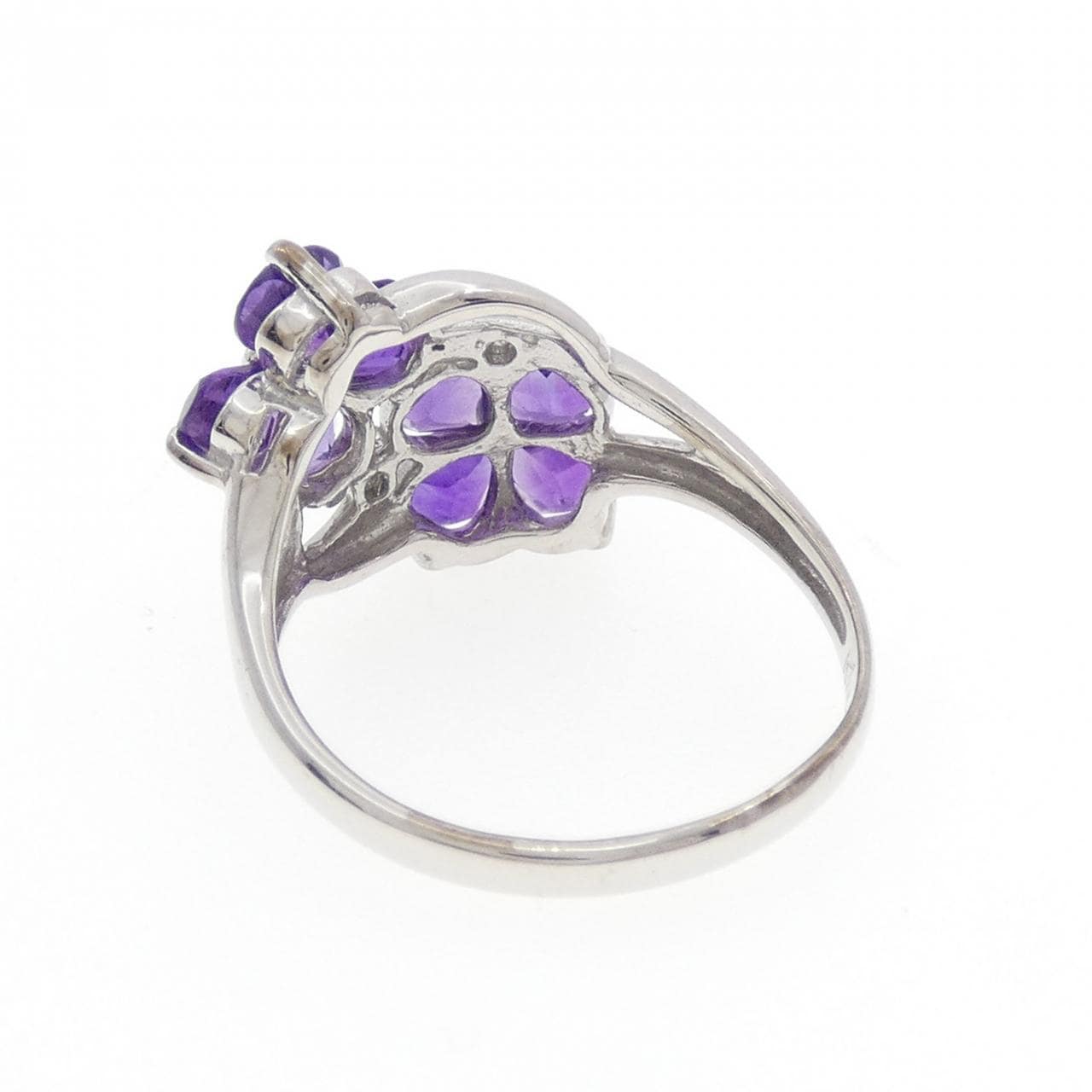 K14WG フラワー アメジスト リング