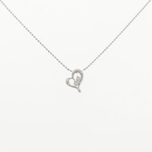 K10WG ハート ダイヤモンド ネックレス 0.08CT