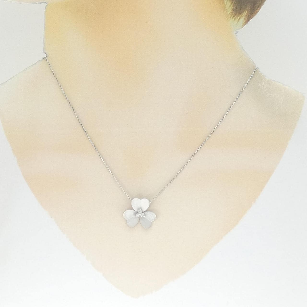 K18WG ダイヤモンド ネックレス 0.1CT