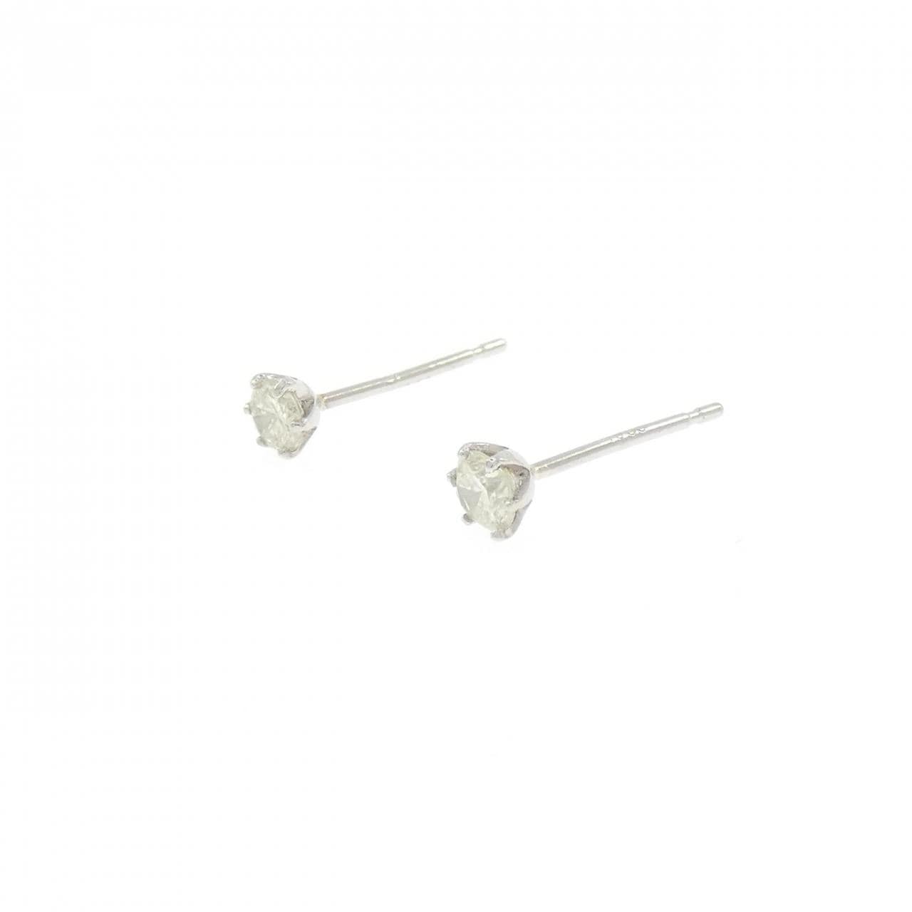 PT900 ソリティア ダイヤモンド ピアス 0.2CT