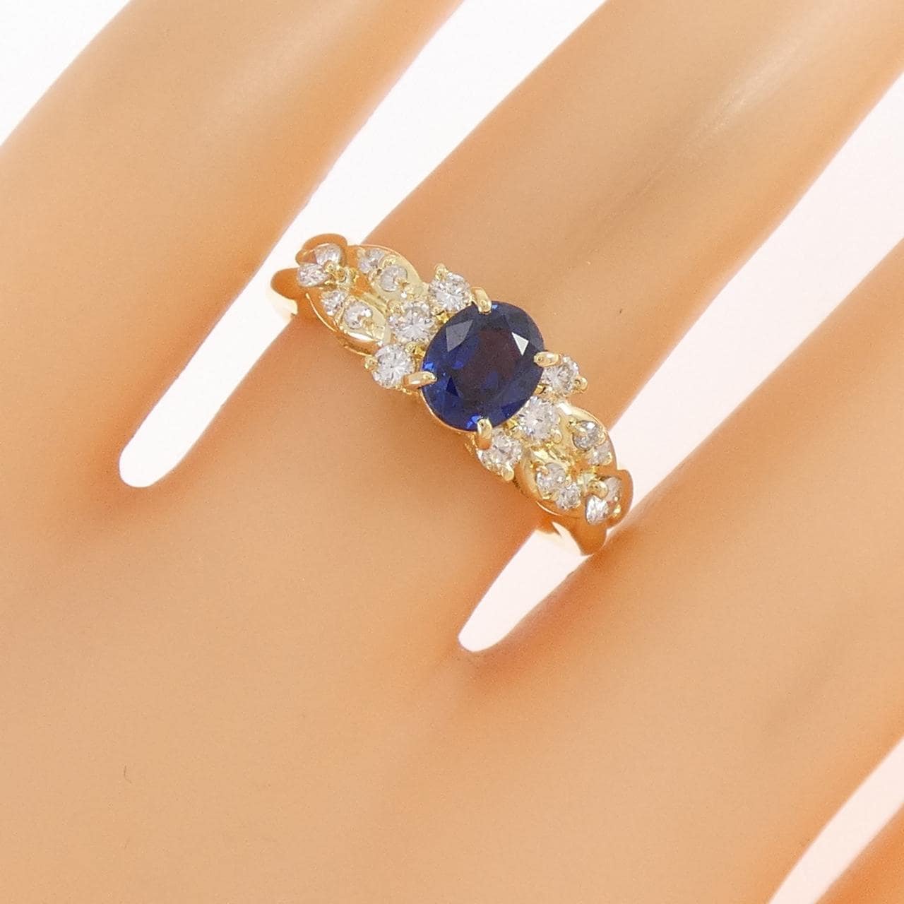 K18YG サファイヤ リング 0.744CT