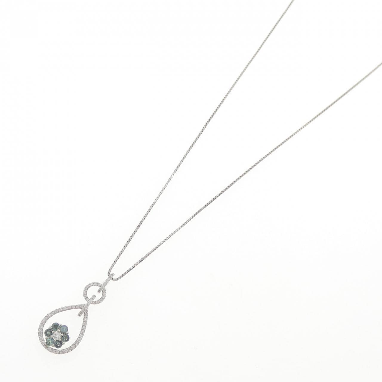 PT900/PT850 フラワー アレキサンドライト ネックレス 0.265CT